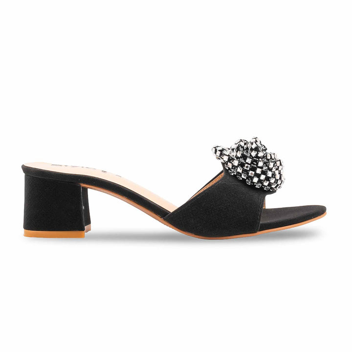 Black Fancy Slipper For Ladies FN8073