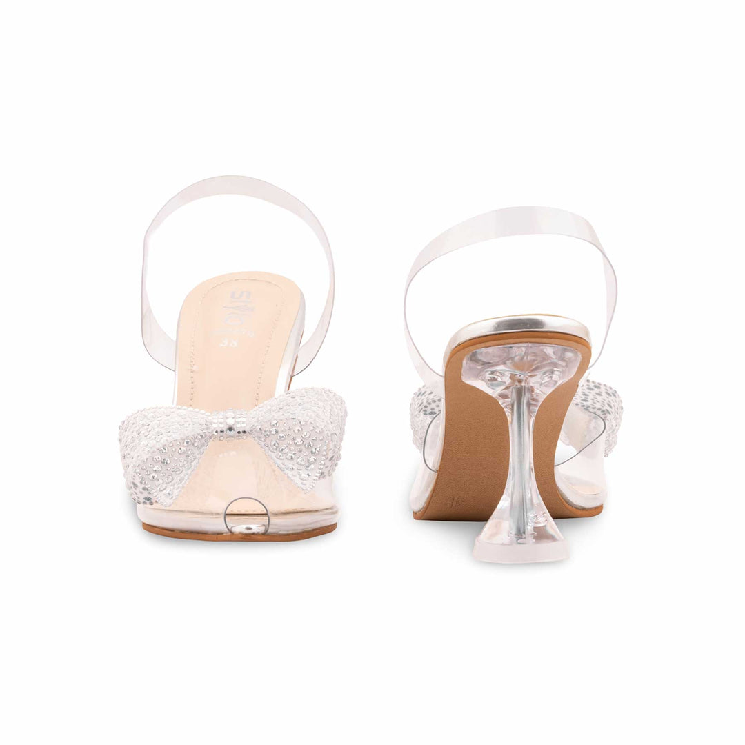 Silver Fancy Sandal For Women FN8078