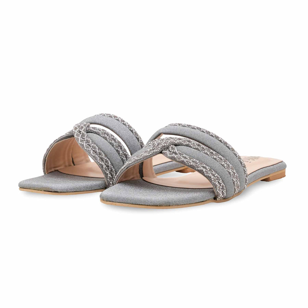 Grey Fancy Slipper For Ladies FN8081