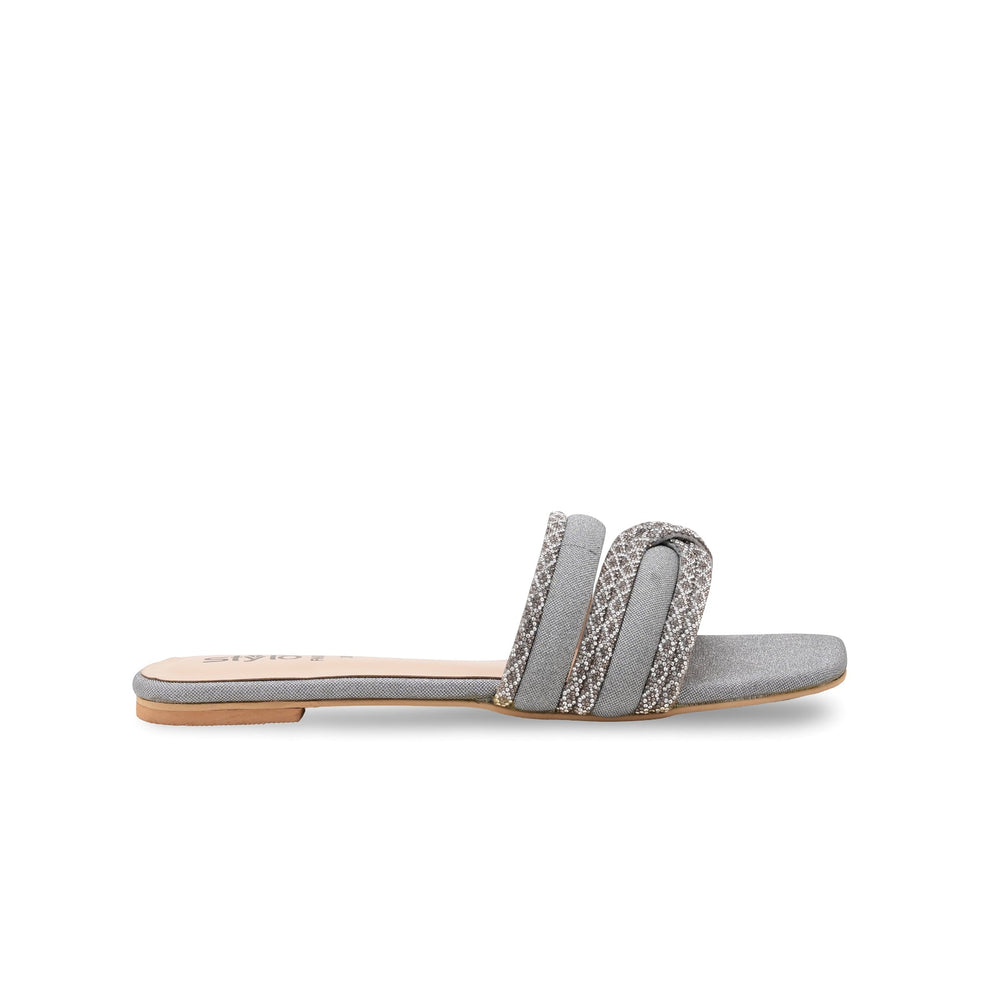 Grey Fancy Slipper For Ladies FN8081
