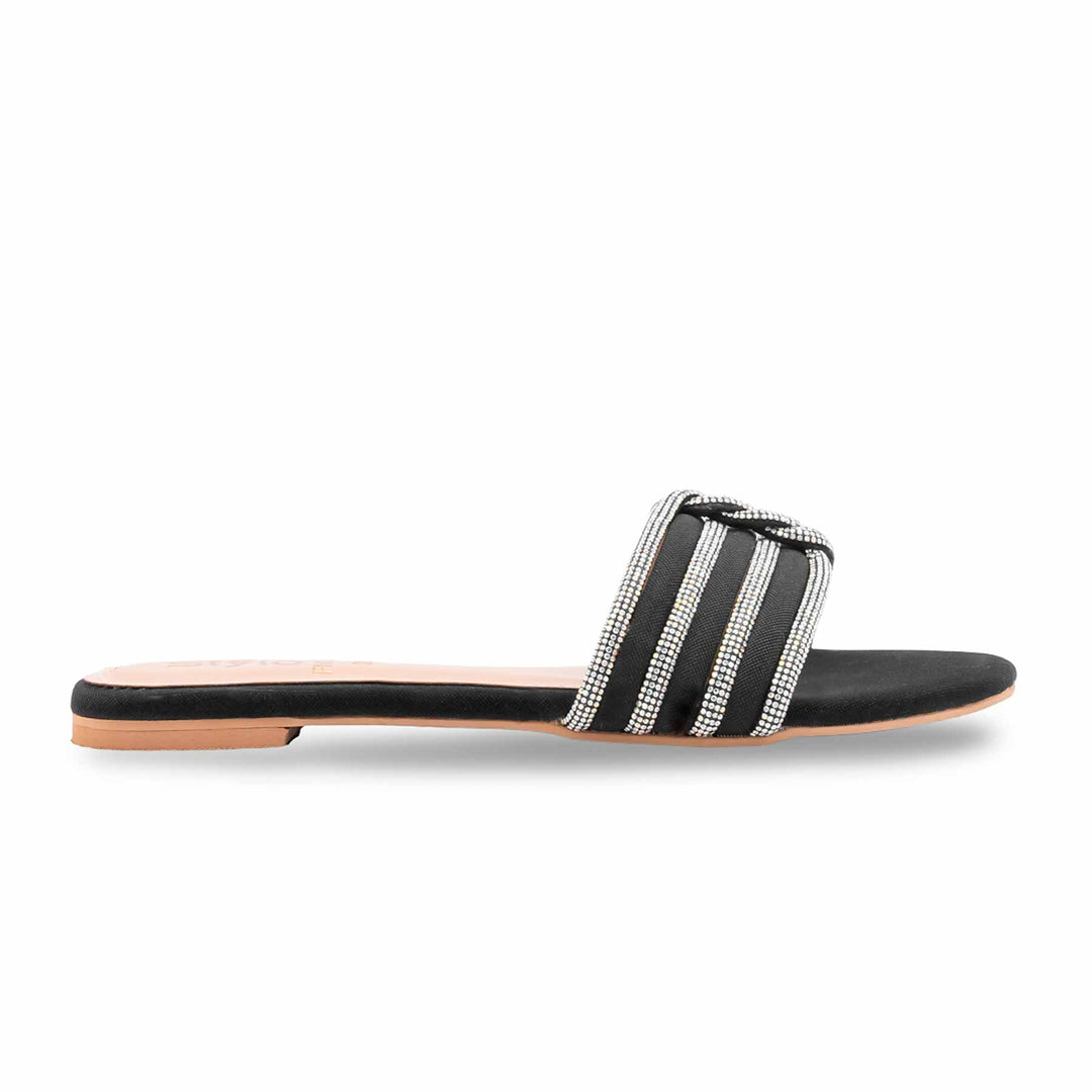 Black Fancy Slipper For Ladies FN8083