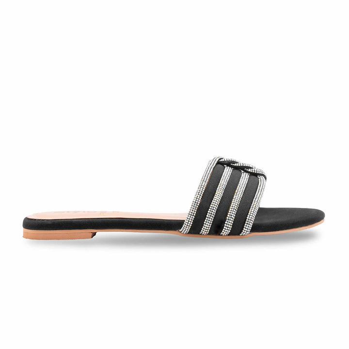 Black Fancy Slipper For Ladies FN8083