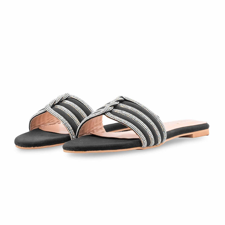 Black Fancy Slipper For Ladies FN8083