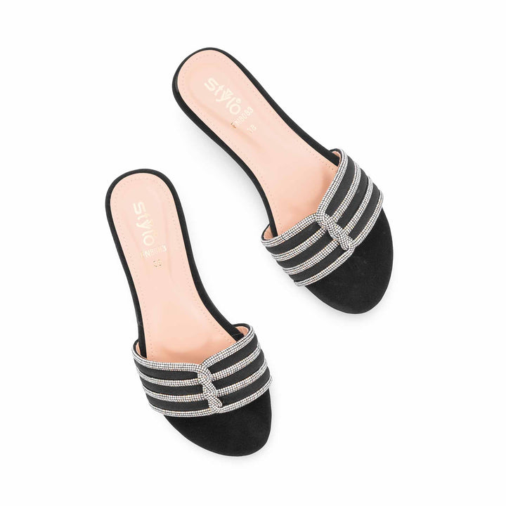 Black Fancy Slipper For Ladies FN8083