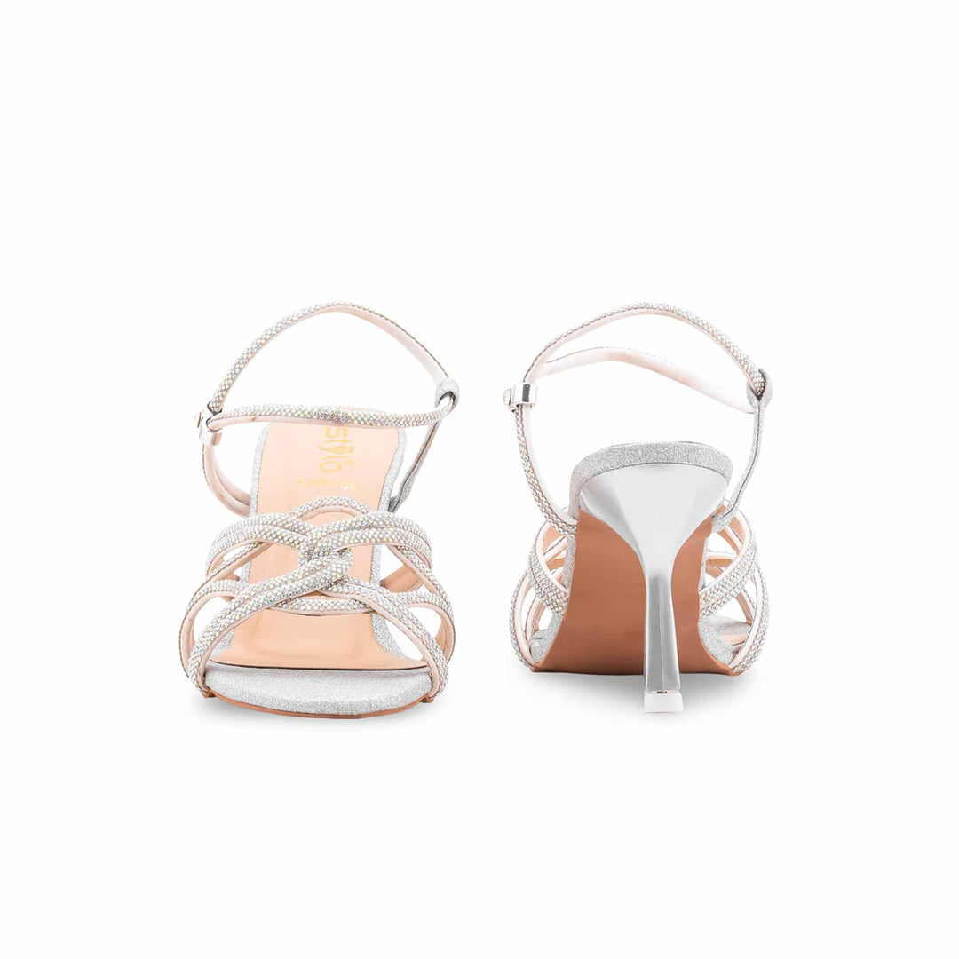 Silver Fancy Sandal For Ladies FN8086