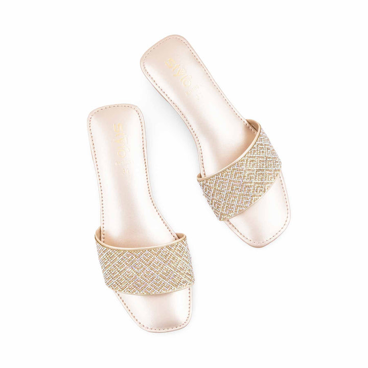 Golden Fancy Slipper For Ladies FN8088