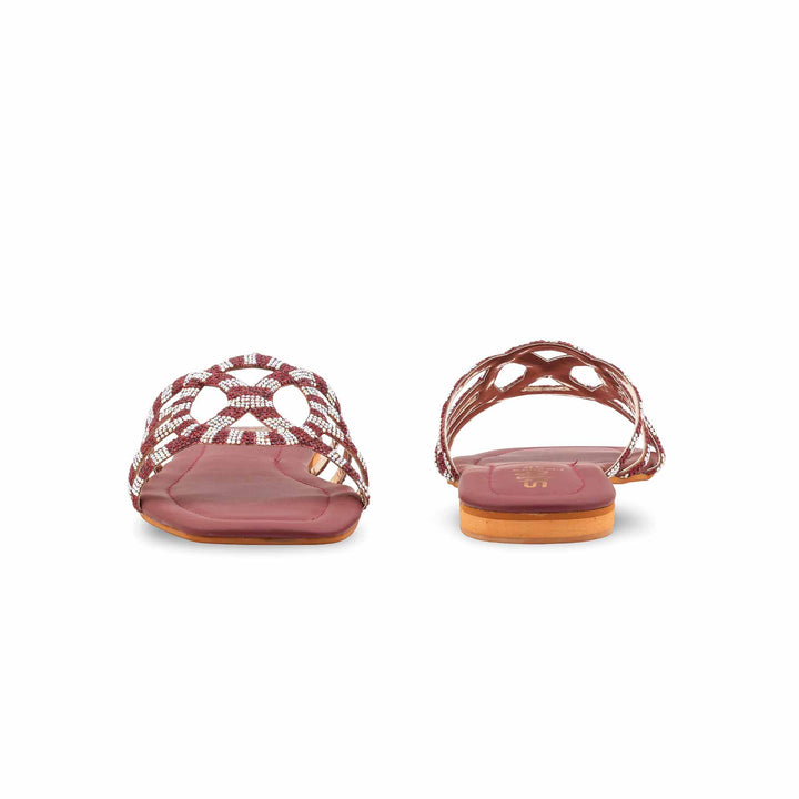 Maroon Fancy Slipper For Ladies FN8090