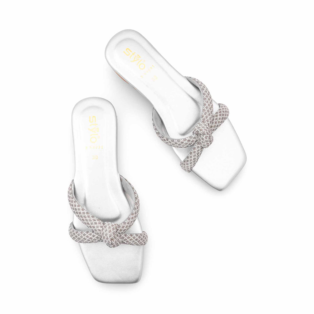 Silver Fancy Women Slipper FN8091