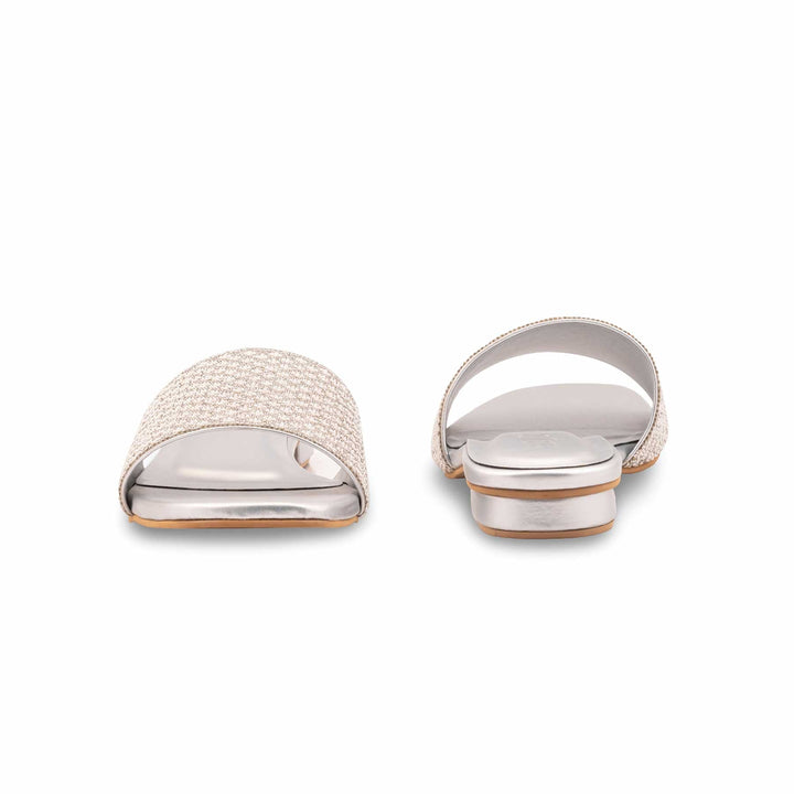 Silver Fancy Slipper For Women FN8092