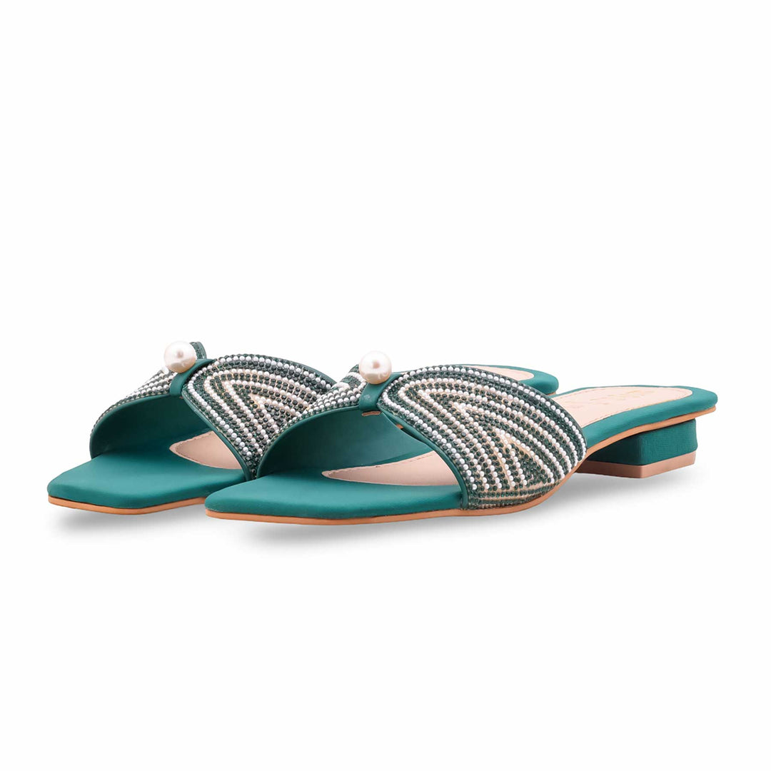 Green Fancy Women Slipper FN8098