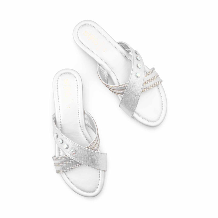 Silver Fancy Women Slipper FN8100
