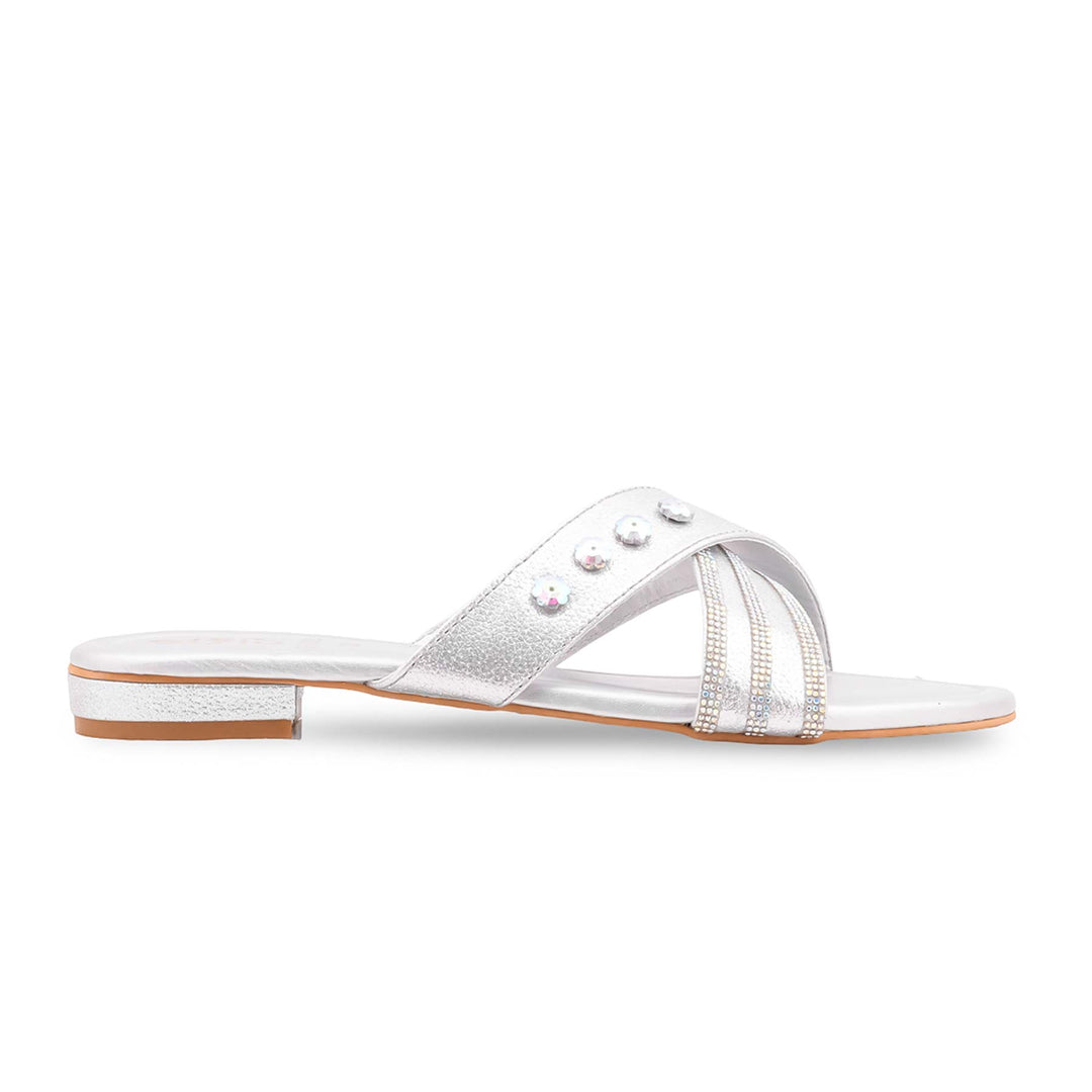 Silver Fancy Women Slipper FN8100