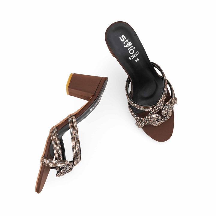Brown Fancy Slipper For Women FN8103