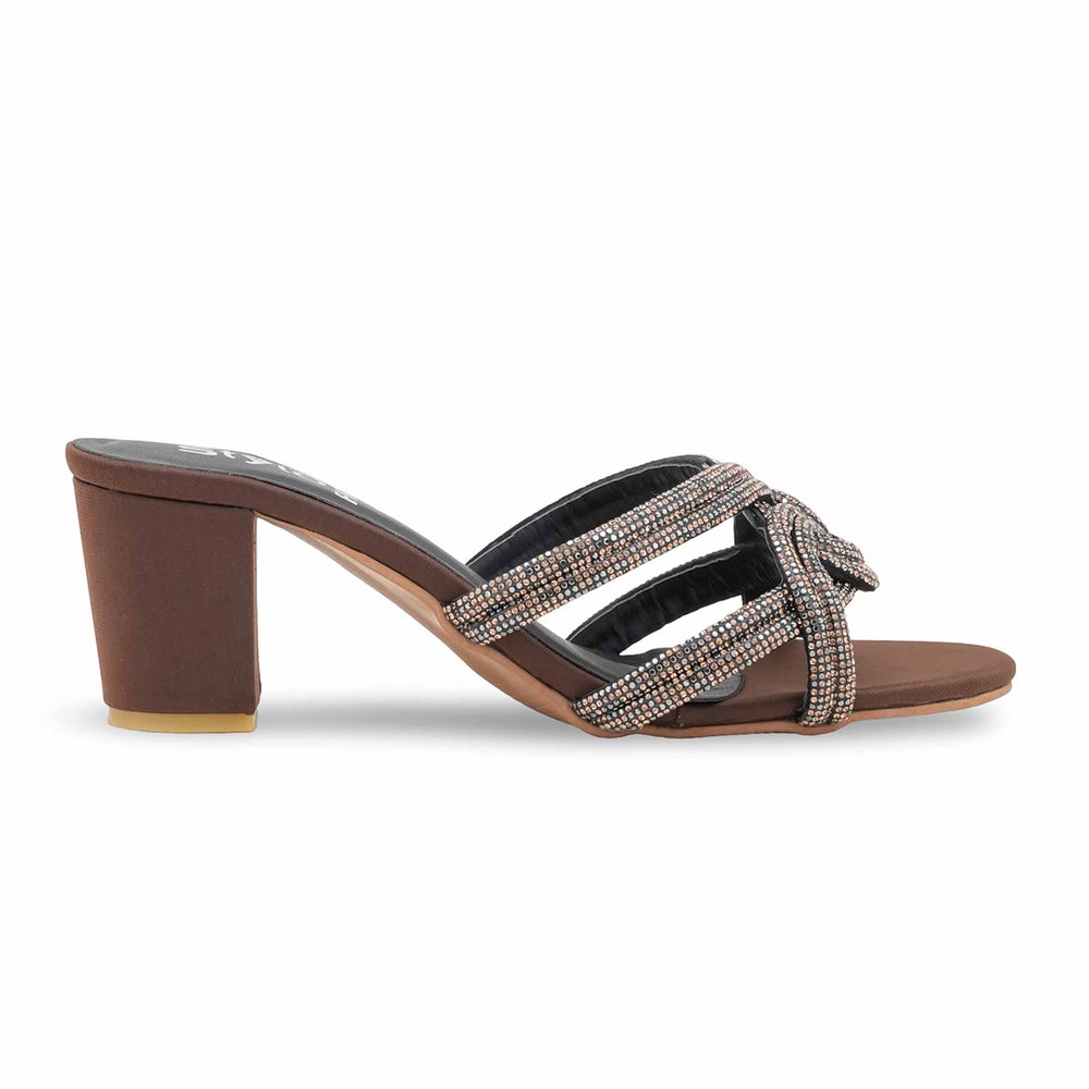 Brown Fancy Slipper For Women FN8103