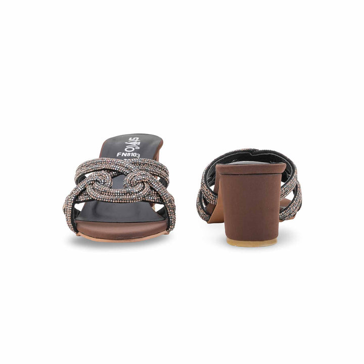Brown Fancy Slipper For Women FN8103