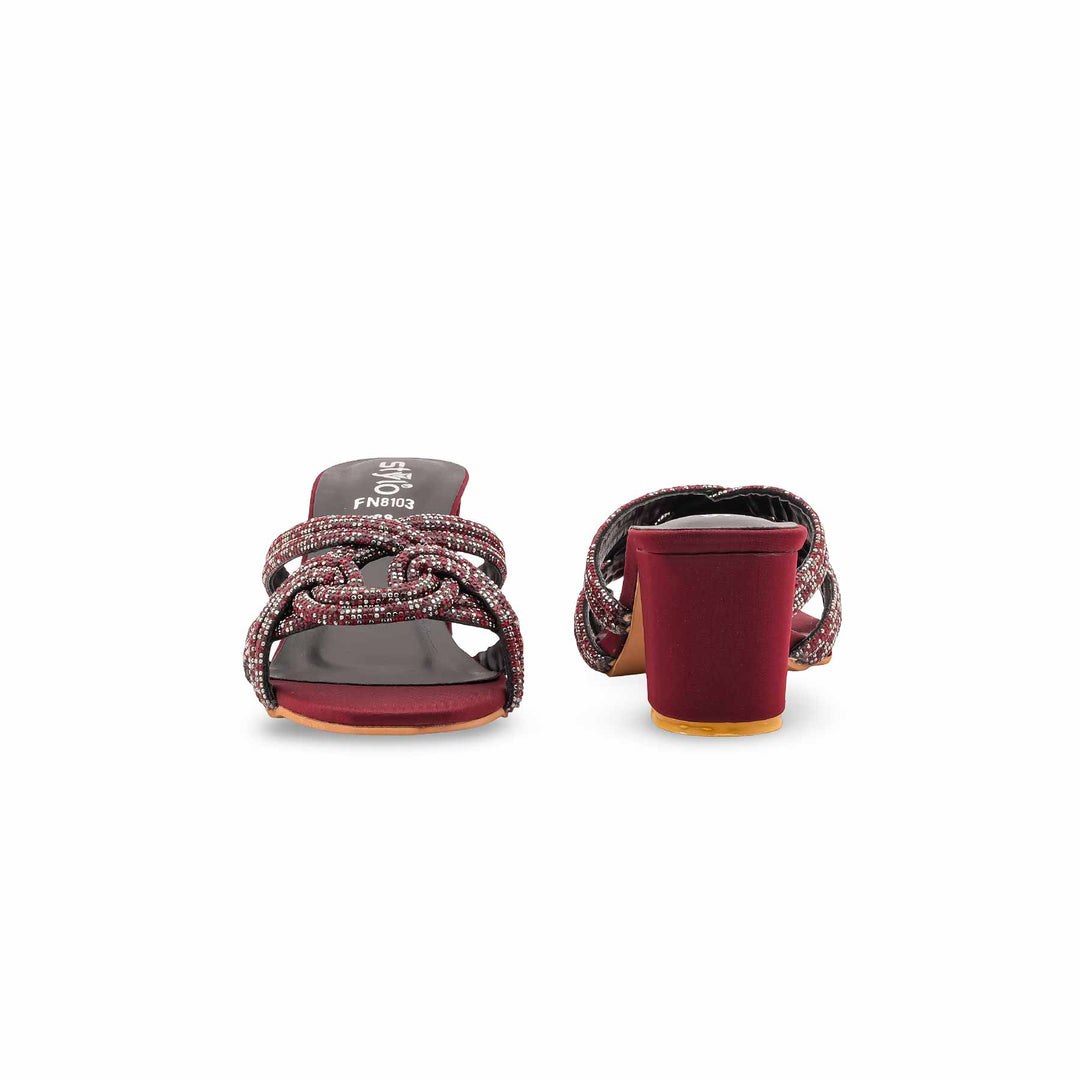 Maroon Fancy Slipper For Women FN8103