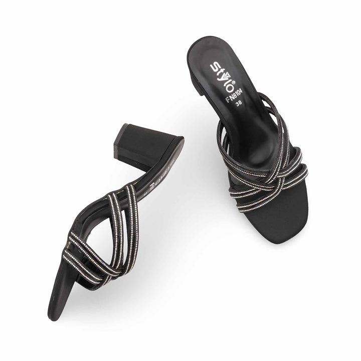 Black Fancy Slipper For Ladies FN8104
