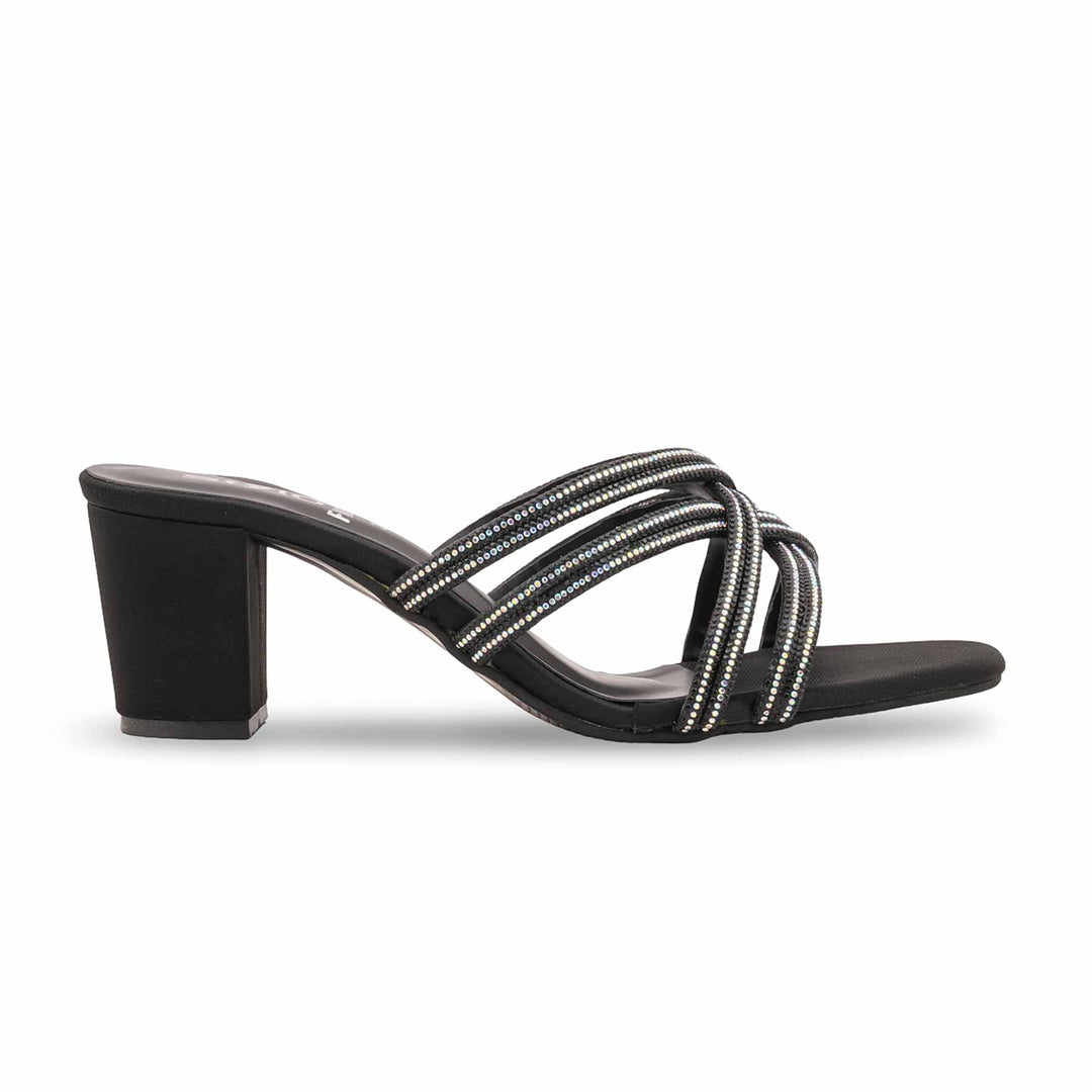 Black Fancy Slipper For Ladies FN8104