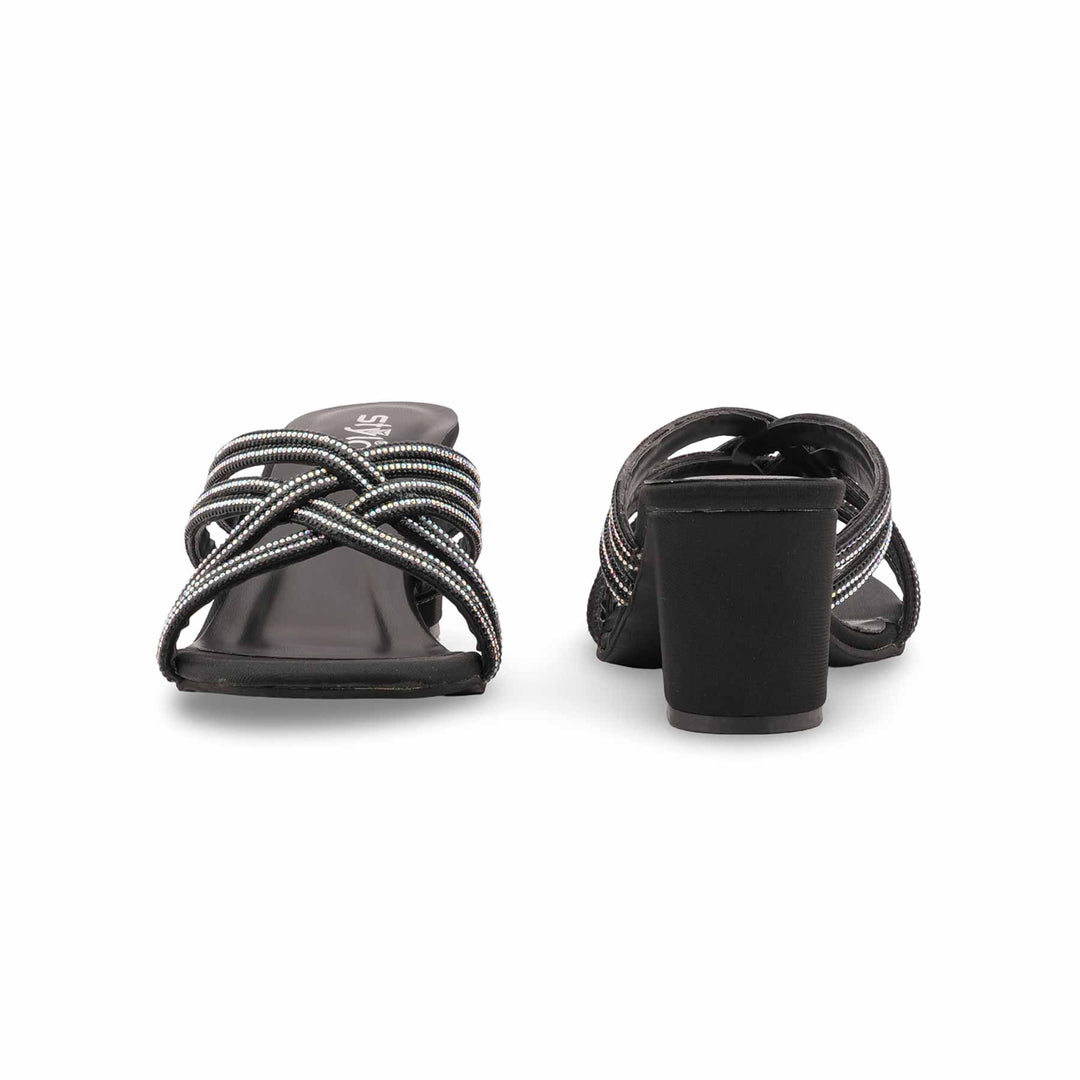 Black Fancy Slipper For Ladies FN8104