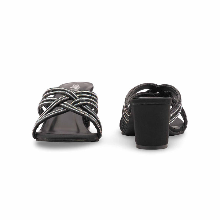 Black Fancy Slipper For Ladies FN8104