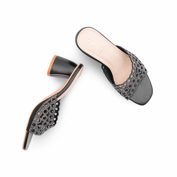 Black Fancy Slipper For Ladies FN8105