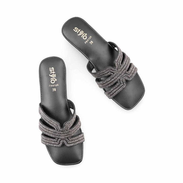 Black Fancy Women Slipper FN8106