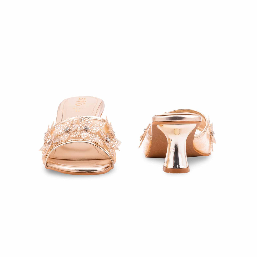 Golden Fancy Slipper For Ladies FN8107