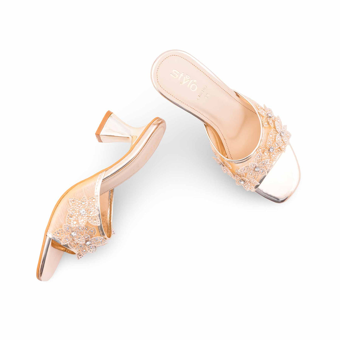 Golden Fancy Slipper For Ladies FN8107