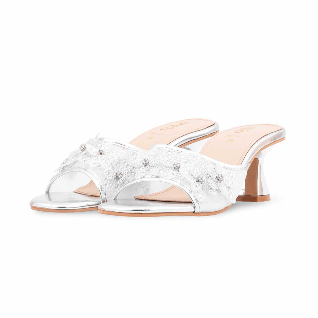 Silver Fancy Women Slipper FN8107