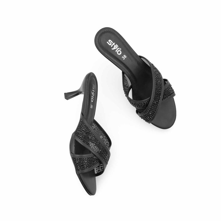 Black Fancy Slipper For Women FN8114