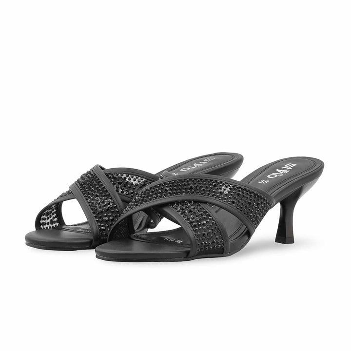 Black Fancy Slipper For Women FN8114