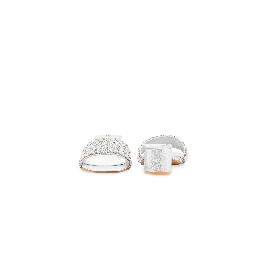 Silver Fancy Slipper For Women FN8169