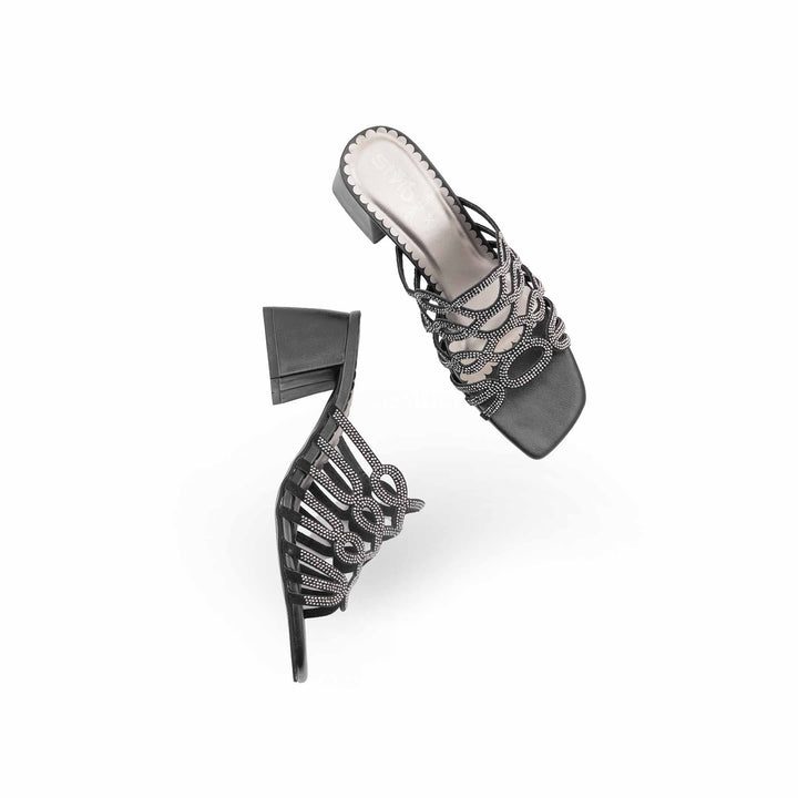 Black Fancy Slipper For Women FN8255