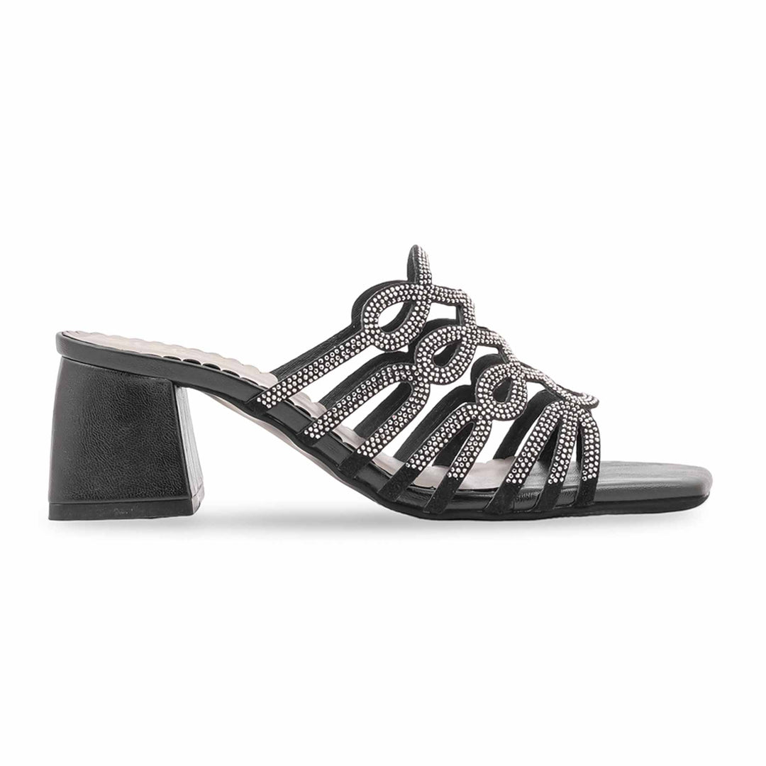 Black Fancy Slipper For Women FN8255