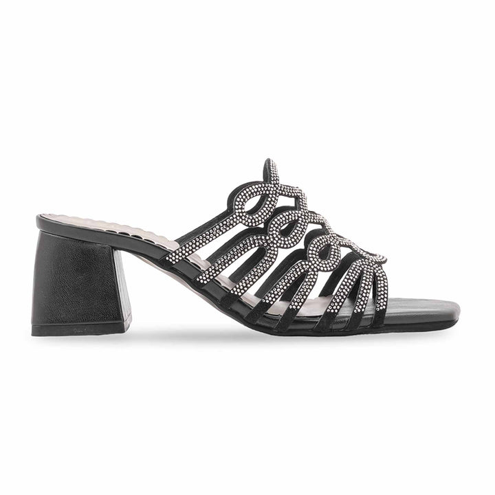 Black Fancy Slipper For Women FN8255