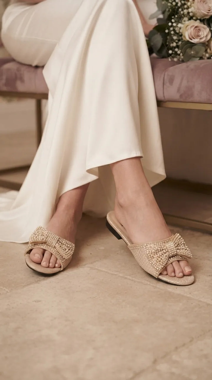 Golden Fancy Slipper For Women FN8258