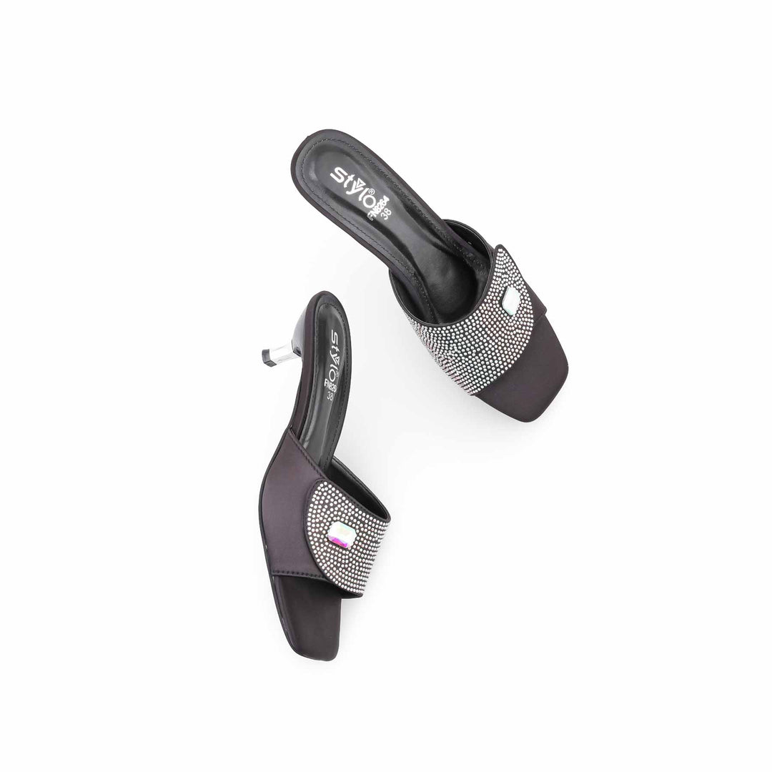 Black Fancy Slipper For Women FN8264