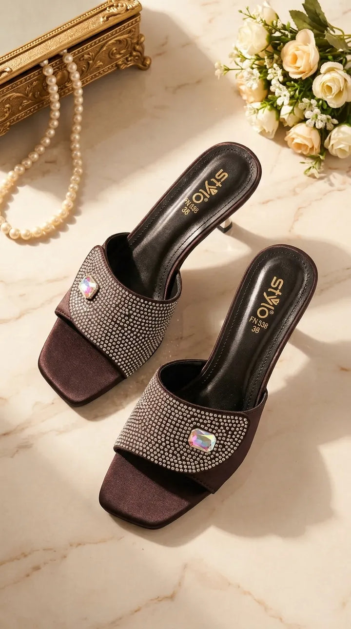 Black Fancy Slipper For Women FN8264