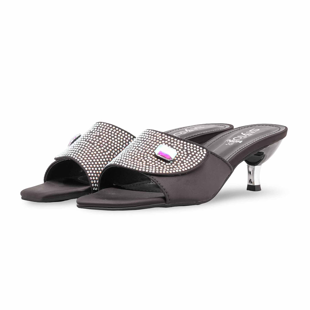 Black Fancy Slipper For Women FN8264