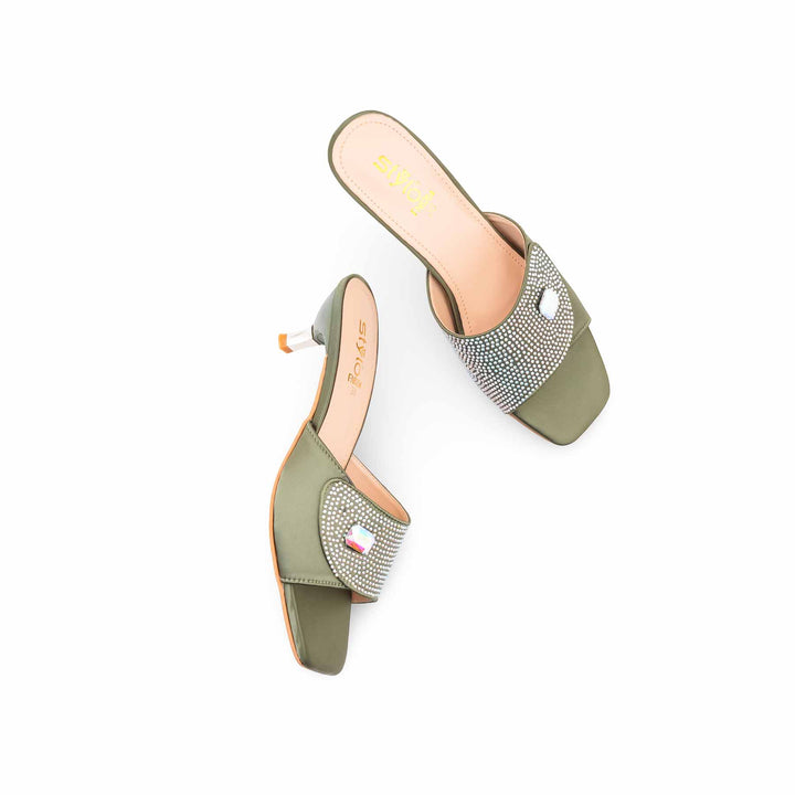 Green Fancy Slipper For Women FN8264