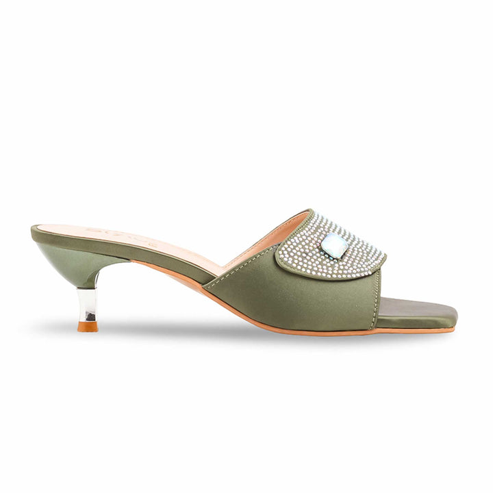 Green Fancy Slipper For Women FN8264