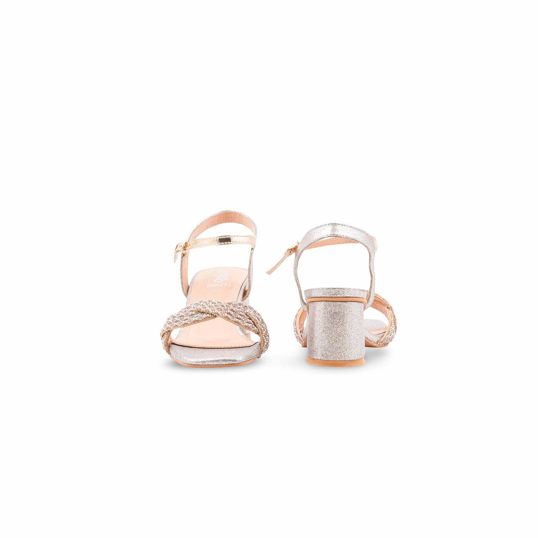 Golden Fancy Sandal For Women FN8271