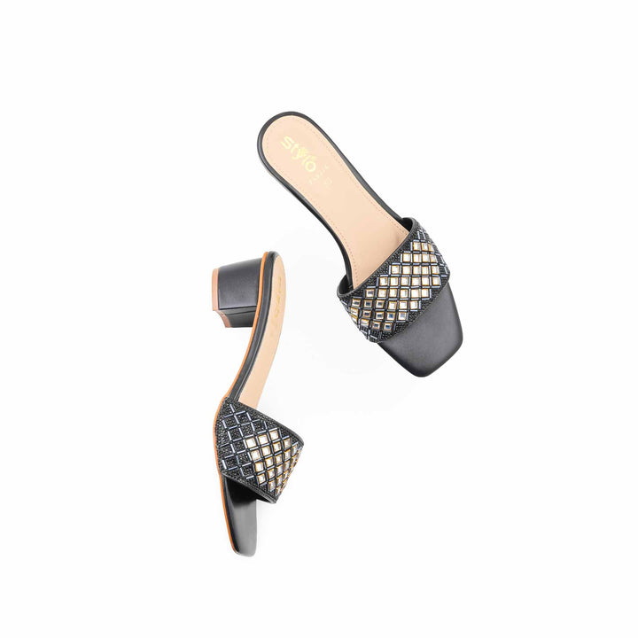 Black Fancy Slipper For Women FN8274