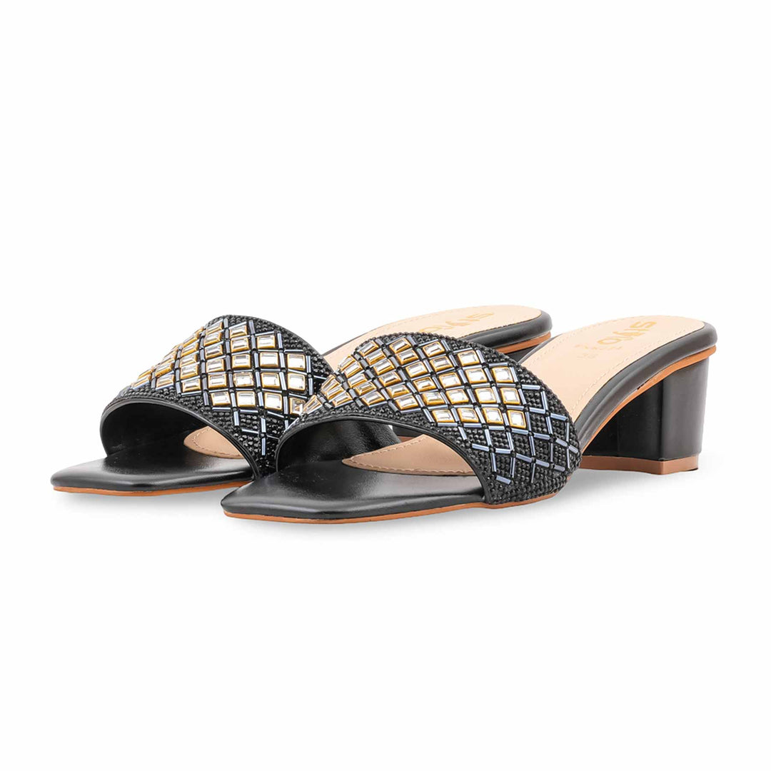 Black Fancy Slipper For Women FN8274