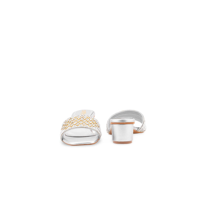Silver Fancy Slipper For Women FN8274
