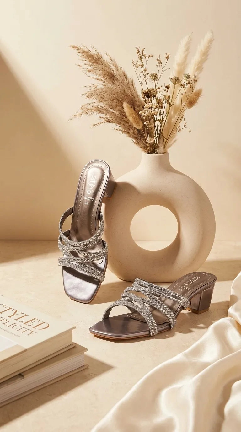 Grey Fancy Slipper For Ladies FN8283