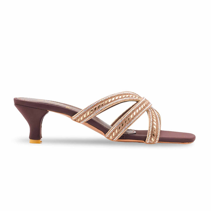 Brown Fancy Slipper For Women FN8284