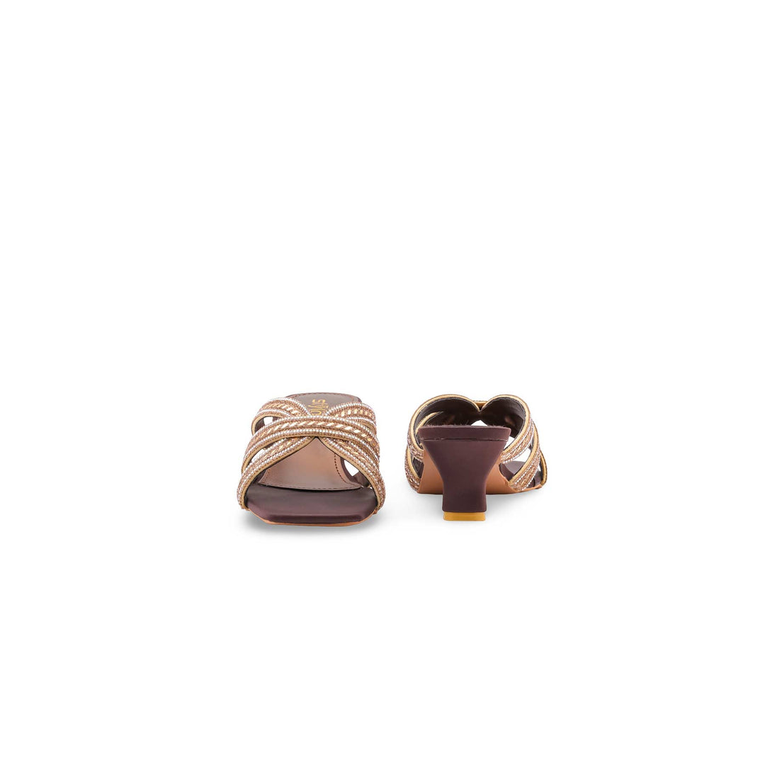 Brown Fancy Slipper For Women FN8284