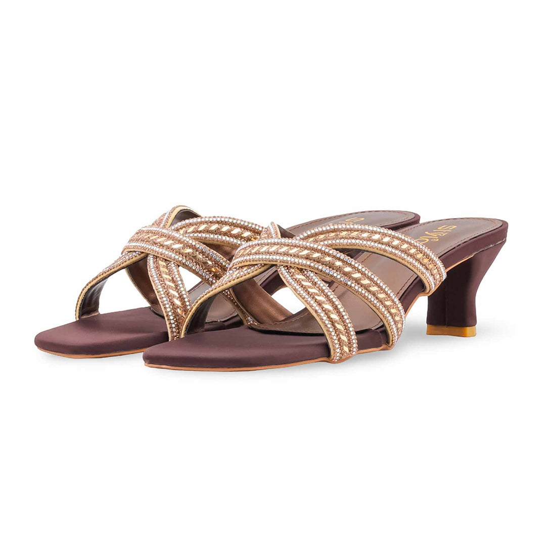 Brown Fancy Slipper For Women FN8284