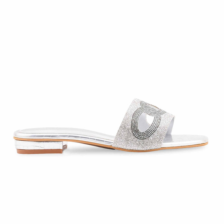 Silver Fancy Slipper For Women FN8299